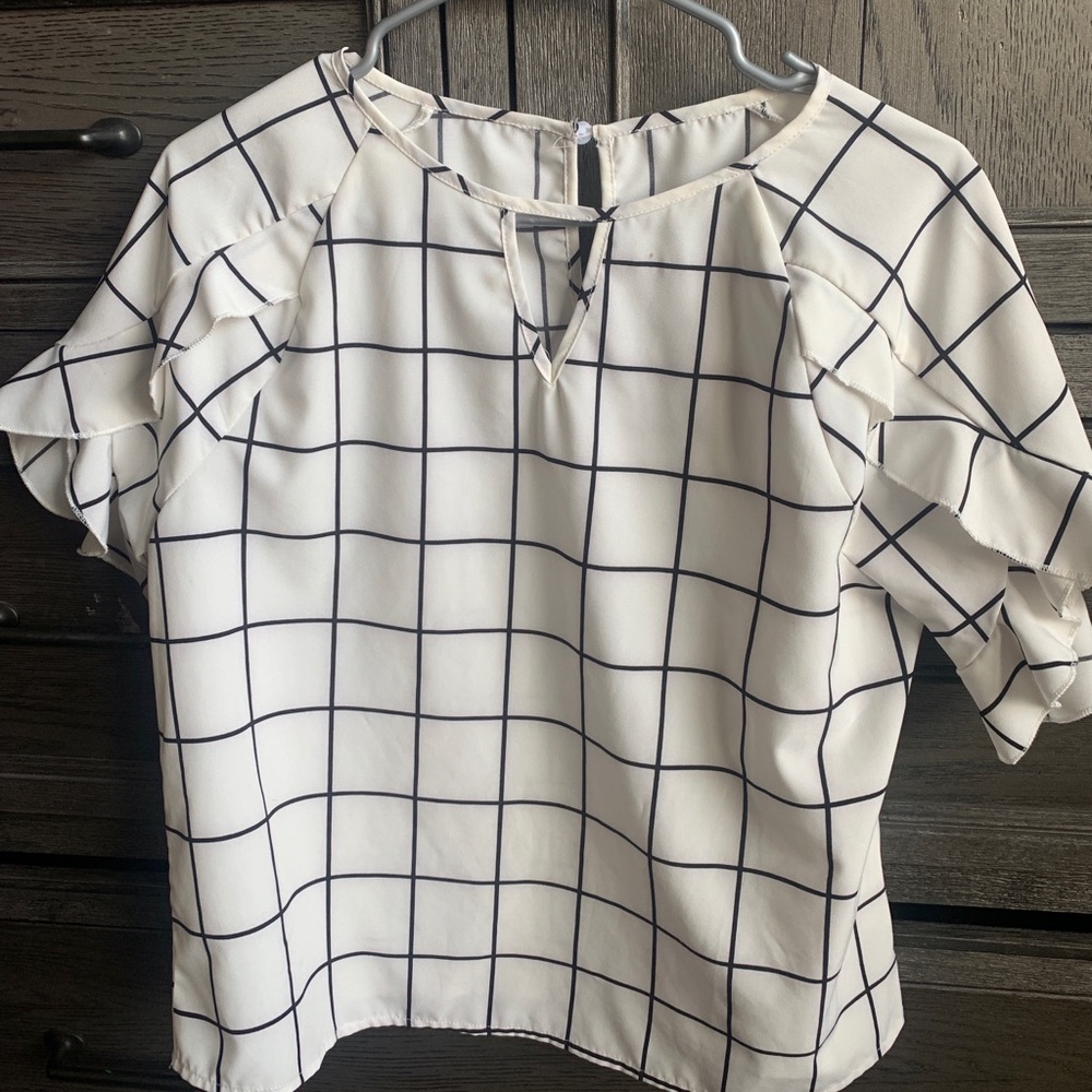 White & Black Work Blouse